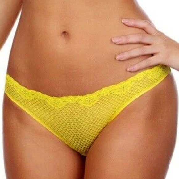 TIMPA Women's Duet Lace Low-Cut Thong YELLOW - 615700 - Picture 1 of 1